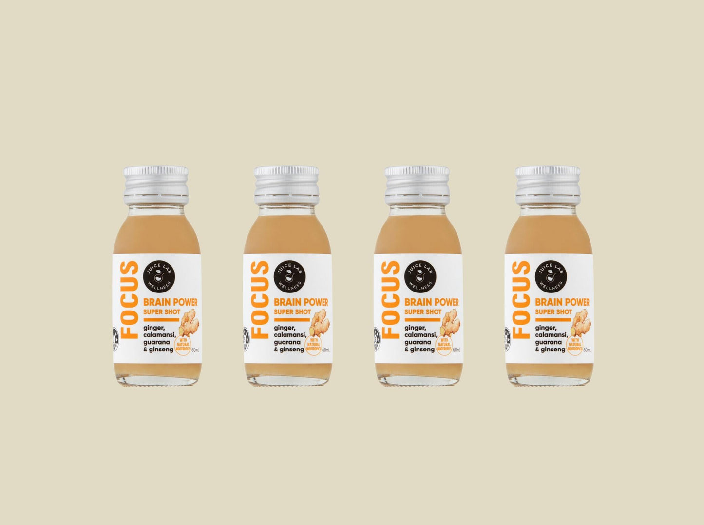 The Juice Lab Wellness Focus Brain Power Super Shot 4x60ml