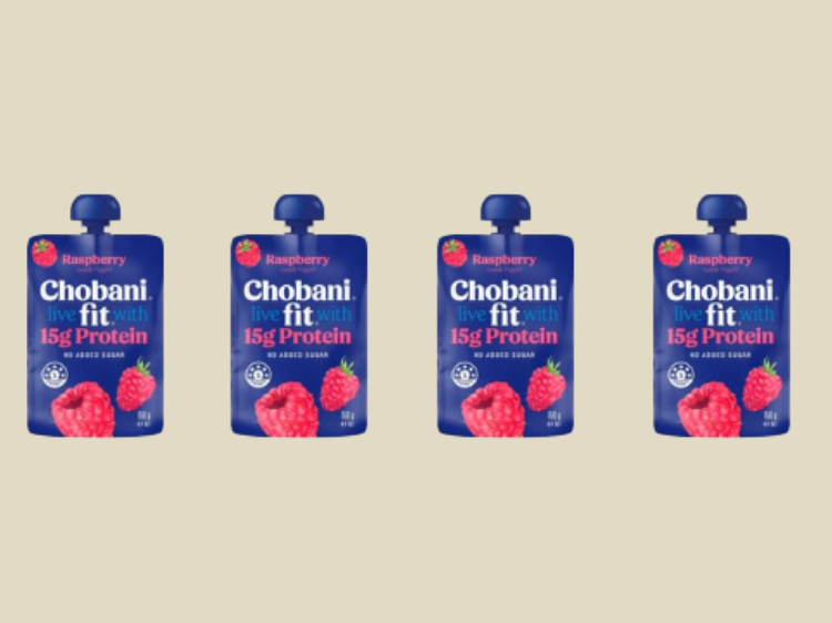 Chobani Fit High Protein Yoghurt Pouch, Raspberry Flavour, 4 pack