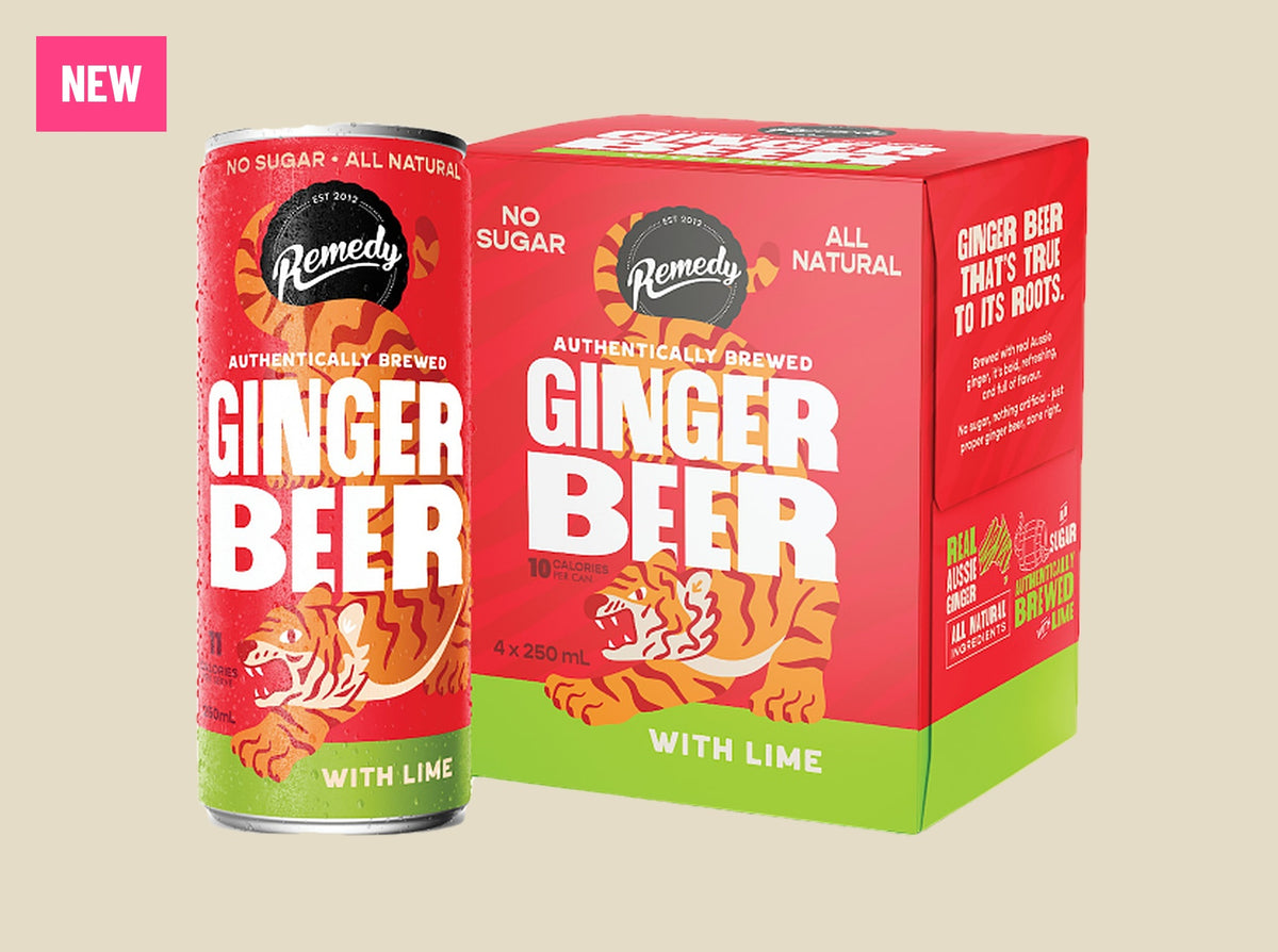REMEDY GINGER BEER LIME 250ML (4 PACK)