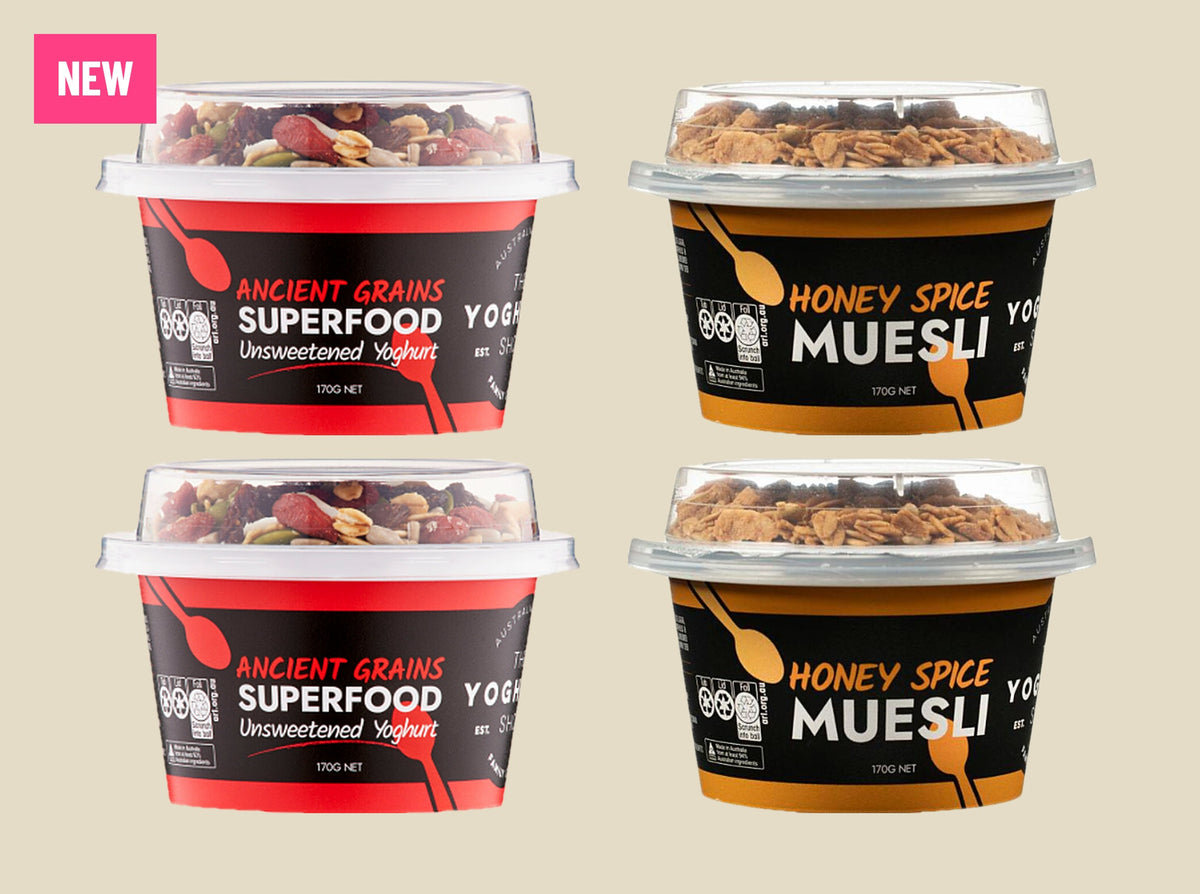 THE YOGHURT SHOP YOGHURT & MUSELI PODS 170G (VARIETY 4 PACK)