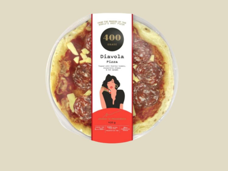 400 Gradi Pizza 11" Diavola Hot Salami, 430g