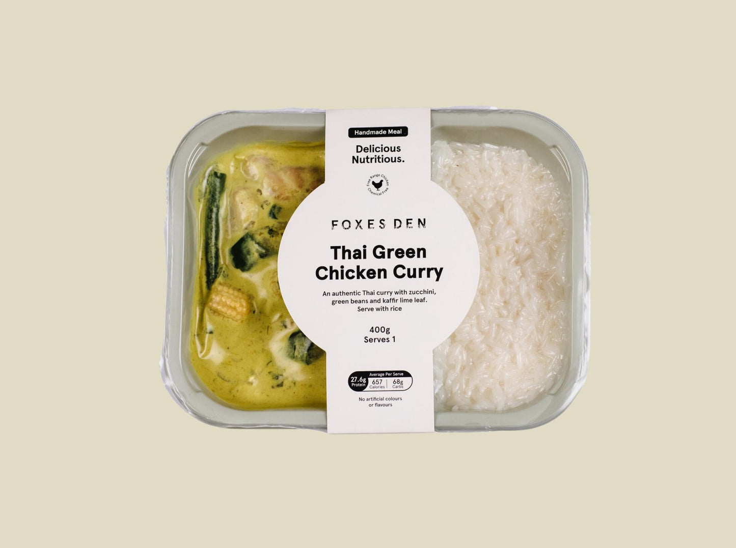 Foxes Den Thai Green Chicken Curry with Rice