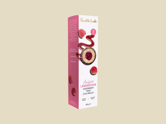 Health Lab Aussie Lamington Raspberry Jam protein ball - 5 pack