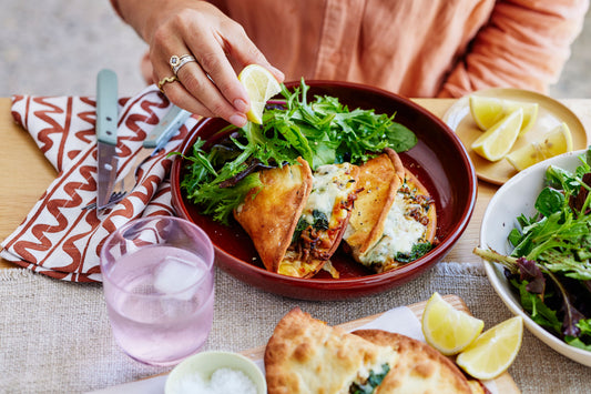 Cheesy Beef Gozleme with Sumac Salad